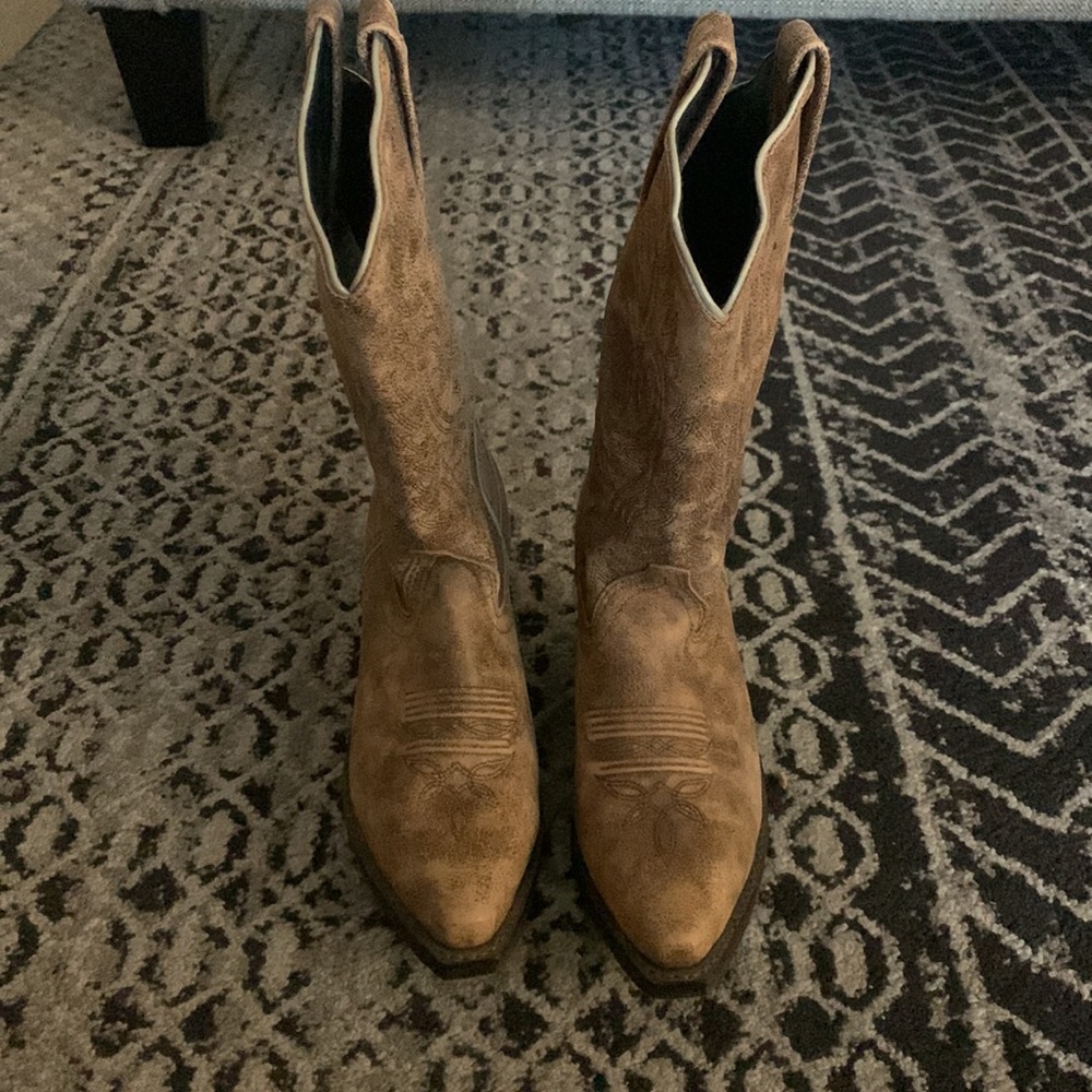 Brown Leather Cowboy Boots - Picture 2 of 4